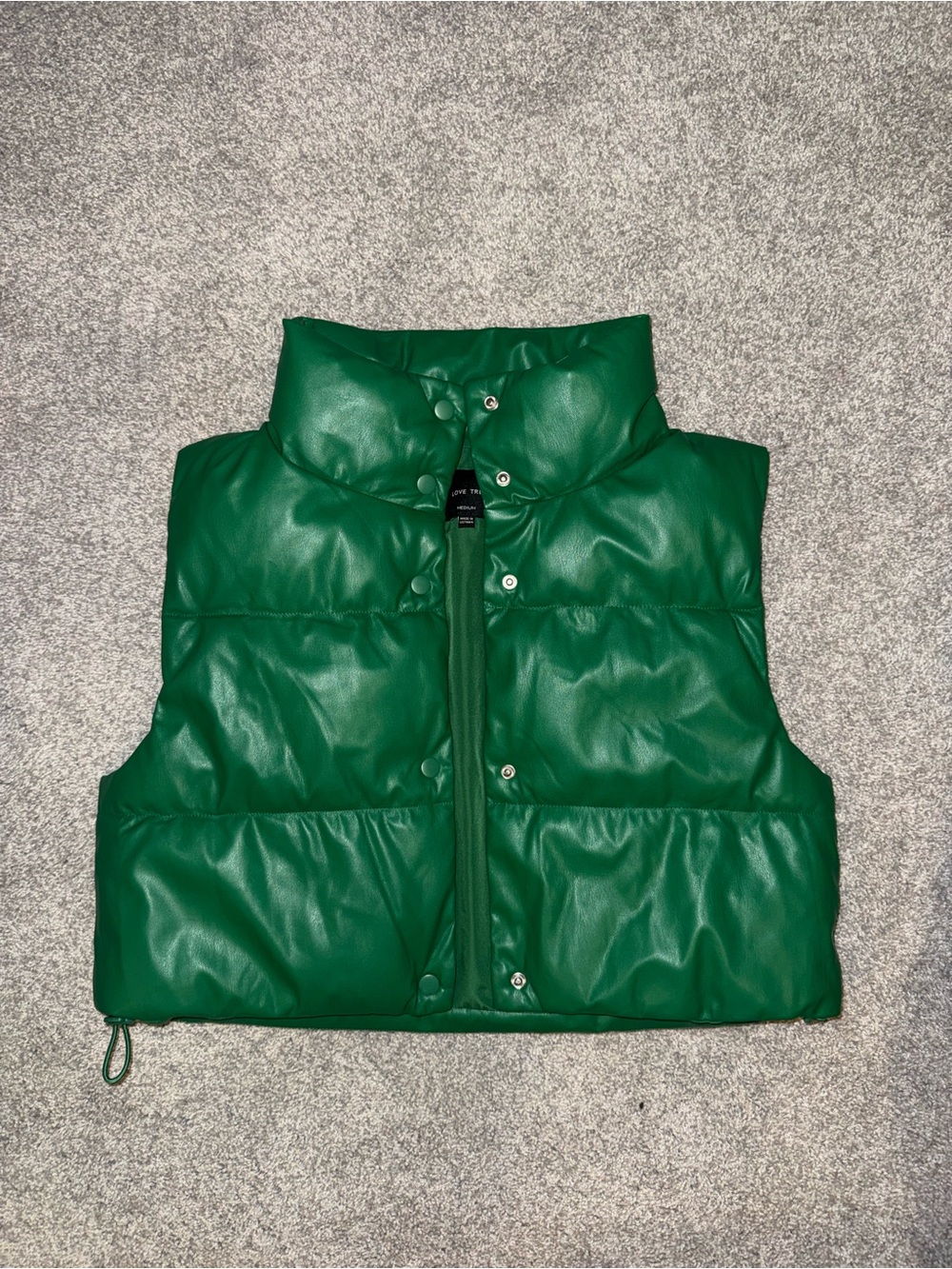 Love Tree Emerald Green Puffer Vest - Picture 2 of 7